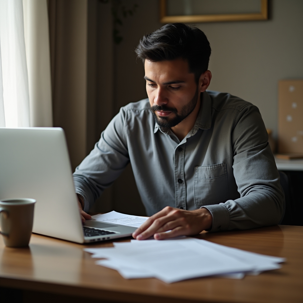 Supervisor reviewing session materials on a laptop during a self-study period between in-person training sessions